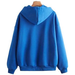 Sweat-shirt et hoodie respirants surdimensionnés pour femmes, bleu Pakistan, taille plus, avec fermeture éclair respirante - Product Image 2