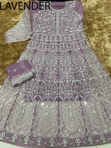 Indian Trendy Fashion for Women Long Heavy Net Anarkali Embroidered Modal Stretchable <b>Kurti</b> Gown Dupatta Wedding Partywear Suit - Product Image 4