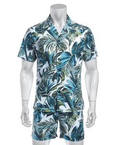 Camisa y Pantalones Cortos de Verano para Hombre, con Estampado Botánico Sublimado Personalizado, para la Playa - Product Image 4