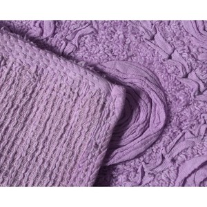 Tapis de bain rectangulaires en chenille florale violette, antidérapants avec support en caoutchouc, lot de 2, épais et touffetés, pour usage domestique - Product Image 4