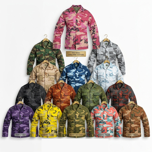 Veste en jean unisexe à col montant, confortable, camouflage, multi-poches, en mélange de coton, pour l'extérieur, vente chaude, OEM ODM - Product Image 1
