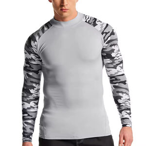Top MMA Rash Guards Men's Shirts Athletic Gym Wear Men T Shirt Long Sleeve Keep Warmth Men Wholesale Custom Logo Long Sleeve - Product Image 1
