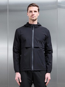 Veste coupe-vent à capuche pour homme, couleur unie, fermeture éclair, matière polyester, vêtements décontractés d'automne - Product Image 5