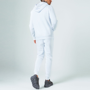 <b>Men's</b> <b>White</b> Red Striped Hooded Tracksuit Full Sleeve Drawstring <b>Joggers</b> Casual Autumn Wear Regular Fit Polyester Material - Product Image 3
