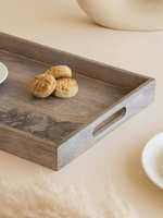 Magnifique plateau de service rustique en bois massif, planche en bois gravée avec logo personnalisé pour table basse et salle à manger au prix le plus bas