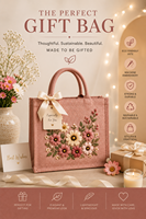 Sac fourre-tout en jute haut de gamme avec broderie solide 38x32x15cm, poignées rembourrées, poche intérieure zippée, base renforcée, prêt pour la plage, doublure en toile