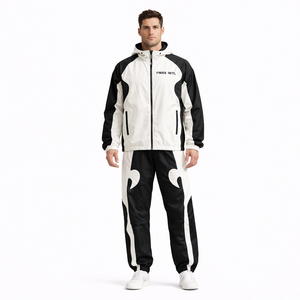 Chaqueta cortavientos 100% poliéster personalizada para hombre, ropa deportiva de poliéster, chándal cortavientos para hombre, chaquetas impermeables para hombre - Product Image 1