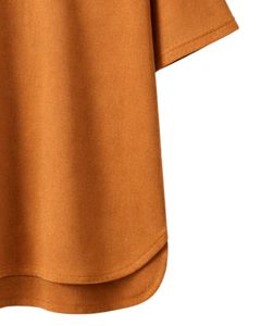 Camiseta Oversize Personalizada Camel para Hombre, con Dobladillo Curvo, Hombro Caído, Cuello Redondo, Algodón Liso, Estilo Urbano, Verano - Product Image 5