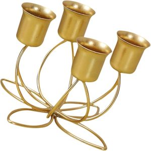 Modern 3 Arm <b>Black</b> Metal <b>Candelabra</b> Decorative Candle Holder for Home Dining Room Table - Product Image 3