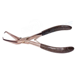 Pince à cheveux professionnelle en acier inoxydable pour extensions, 7 pouces, or rose |   Outil de retrait des extensions de cheveux à la kératine - Product Image 1