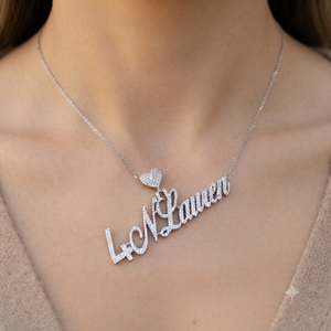 Personalized Iced 925 Sterling Silver Cursive Initial Letters Number Moissanite Diamond Charms <b>Custom</b> <b>Name</b> Unisex Fine Pendants - Product Image 2