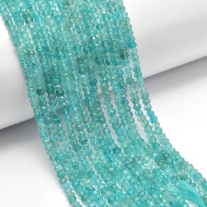 Natural Blue Apatite Faceted Rondelle Spacer Beads 3MM 4MM Loose Gemstone Beads Strand For Jewelry Making Wholesale Price Bulk - Product Image 6