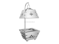 Couvercle de luxe en acier inoxydable pour réchaud de buffet avec presse hydraulique, capacité 5L/7L, verre transparent, pour mariages et réceptions, design personnalisable