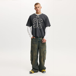 Camisetas de Verano para Hombre, Estilo Hip Hop, Cuello en V, 100% Poliéster, de Alta Calidad, Secado Rápido, Transpirables, Color Sólido, con OEM - Product Image 6