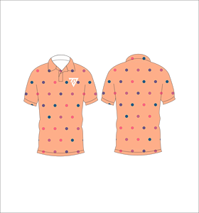 Polo de Hombre Color Durazno Multicolor con Micro Puntos, Personalizable por Sublimación, Manga Corta, Verano, Casual, Transpirable, Ligero, para Golf - Product Image 6