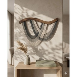 Escultura de Pared Tejida Moderna, Forma Geométrica Abstracta de Arcoíris, Decoración para el Hogar, Pieza de Arte para Sala de Estar, Paquete Individual - Product Image 4