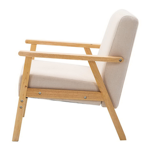Sillón de Ocio Tapizado Industrial con Estructura de Madera de Caucho Sólido y Asiento Acolchado para Sala de Estar, Dormitorio y Salón - Product Image 4
