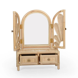 Lovely kids <b>dressing</b> <b>table</b> with many designs eco friendly preschooler rattan makeup vanity - Product Image 5