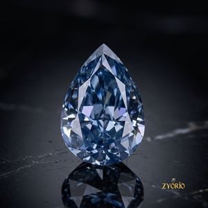 Moissanita Azul VVS1 de Alta Calidad, 9x13mm 8x12mm, 5ct 4ct, Cultivada en Laboratorio, Corte Pera, Color Play/Fire, Gemas HQ, Certificadas por Terceros - Product Image 3
