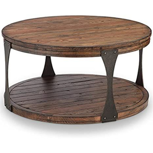 Table basse en bois de haute qualité avec structure métallique, finition naturelle, pour la maison, le salon, meuble décoratif, table d'appoint, fabrication artisanale - Product Image 4