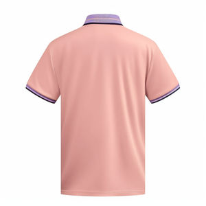 Polo de Manga Corta Rosa para Mujer, Color Sólido, Corte Regular, Cierre de Botones, Estilo Casual, Tejido de Poliéster Transpirable - Product Image 2