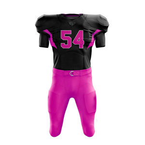 Logo personnalisé Nom de l'équipe Sublimation Nom brodé Uniforme de football américain Adultes 100% polyester Manches courtes Séchage rapide - Product Image 2