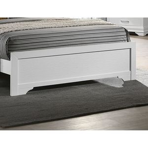 Queen Size Blanc Faux Cuir Tufté Tête de Lit 1pc Texture Unique LED Chambre Meubles En Bois Massif FB Lit - Product Image 4