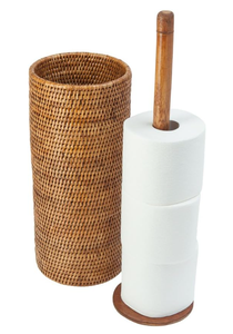 Portarrollos de Papel Higiénico Artex Hai Nam, Diseño Bohemio, Organizador de Almacenamiento de Ratán, Independiente - Product Image 3