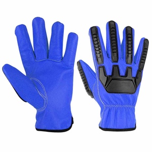 Gants de travail en cuir de vachette grainé de qualité supérieure, jaunes, résistants aux chocs, durables, pour la protection au travail - Product Image 5