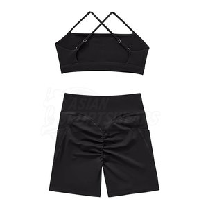 Conjuntos de Shorts de Yoga Premium para Mujer, Ecológicos, Ligeros, Transpirables, de Spandex/Poliéster, 2 Piezas, para Gimnasio, Entrenamiento, Pilates - Product Image 2