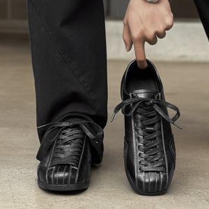 Classic Retro German <b>Trainer</b> Shoes for Men Women Couple Style Flat <b>Sole</b> Niche Premium Sense Round Toe Casual Leather Shoes - Product Image 2