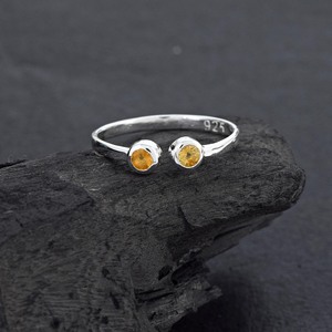 100% Pure 925 <b>Sterling</b> <b>Silver</b> Cuff <b>Ring</b> Natural Sapphire Amethyst Chrome CZ Citrine Gemstone <b>Adjustable</b> <b>Ring</b> Jewelry For Wedding - Product Image 5