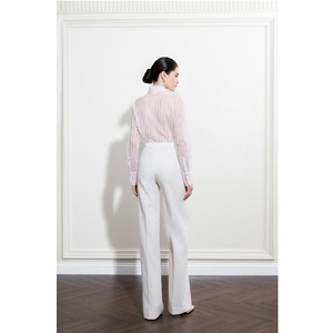 Chemise prête à être expédiée pour femmes, BLUSE À RAYURES SERPENTINES, entièrement en soie, respirante, nouvelle chemise à manches évasées en CUPRO, élégante pour femmes - Product Image 1