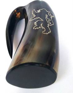 Cuerno para beber hecho a mano con cuerno de vaca, taza de cerveza de cuerno natural pulido - Product Image 3