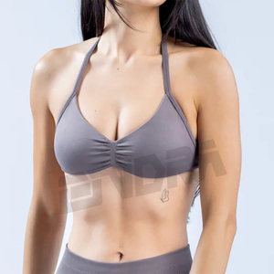 Sujetador deportivo de cuello en U sin costuras, sin espalda, con tiras ajustables de soporte medio, transpirable y plegable para mujer, personalizado, ideal para fitness. ¡Venta caliente! - Product Image 4