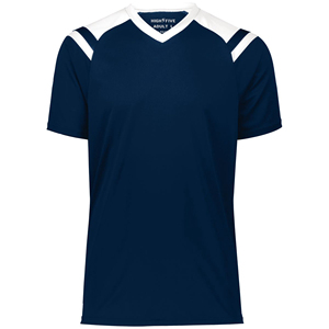 เสื้อฟุตบอลคอวีสีน้ำเงินกรมท่าสำหรับผู้ชาย แบรนด์ไฮไฟว์ แขนสั้น ระบายเหงื่อได้ดี ทรงปกติ สำหรับผู้ใหญ่ ใส่ได้ทุกฤดู - Product Image 1
