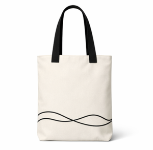 Wholesale Custom Logo Printing Reusable 100% Cotton Foldable Canvas Tote <b>Bag</b> with wave Pattern High Quality shopping <b>bag</b> - Product Image 5