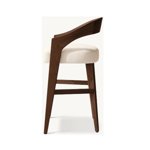 Tabouret de bar moderne en bois massif, chaise de bar rembourrée, tabouret contemporain pour îlot de cuisine, café, restaurant, hôtel - Product Image 3