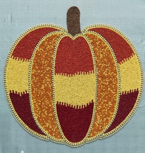 Luxury Handmade Beaded Needlework <b>Placemat</b> <b>Round</b> unique Design - Product Image 1