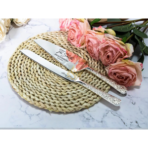 ชุดเซิร์ฟเวอร์และมีดตัดเค้กสแตนเลสขัดเงาคุณภาพดีเยี่ยม หรูหรา ผลิตด้วยมือ พรีเมียม - Product Image 4