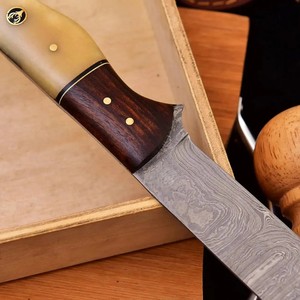 Couteau à Brisket en Acier Damas de Haute Qualité UA Supplies, Longueur Totale 8-9,9 pouces, Ambidextre, Manche en Bois, Finition Polie, OEM ODM - Product Image 2