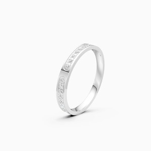 แหวนเพชรทรงกลมทันสมัยสำหรับสวมใส่ทุกวัน ประดับเพชรทรงกลม 0.14 กะรัต |   ในโทนสีทอง 9K สีเหลือง สีขาว และสีโรสโกลด์ - Product Image 2