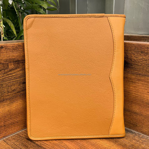 Carpeta de conferencia de cuero con herramientas manuales de alta calidad para negocios ejecutivos, organizador de documentos A4, carpetas de tres anillos de cuero de vaca - Product Image 5