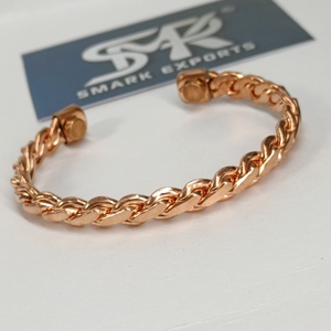 Premium <b>Metal</b> Craft Copper Cuff Bangle Engraved Plain Design Adjustable Open <b>Bracelet</b> Lightweight Traditional Style - Product Image 5