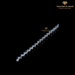 กำไลข้อมือเพชร CVD Lab Grown ทรงลูกแพร์ คลาสสิก ทองคำแท้ 14k สไตล์เทนนิส สำหรับเป็นของขวัญแต่งงาน น้ำหนัก 8 กะรัต ระดับสี D-E-F ความสะอาด VVS-VS - Product Image 6