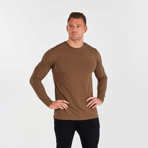 Custom Latest <b>Men</b> <b>Long</b> <b>Sleeve</b> <b>T</b>-<b>Shirt</b> Print Solid Pattern Casual Streetwear High Quality Breathable Quick Dry 100% Cotton - Product Image 1