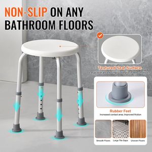 Sgabello da Doccia Regolabile in Altezza, Sedile Antiscivolo per Vasca da Bagno, Attrezzatura di Sicurezza per Anziani e Disabili - Product Image 4