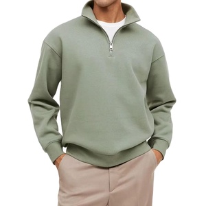 New High Quality Breathable Custom Logo Winter Fleece 1/4 Zip Collar Pullover with Belt <b>White</b> Golf Sweater <b>Men</b> <b>Sweatshirt</b> - Product Image 1