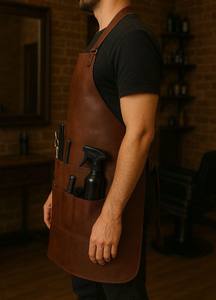 Delantal de Mixología de Cuero Genuino a Prueba de Olores para Bartenders Profesionales - Elegante Ropa de Trabajo para Bar con Portaherramientas de Latón - Product Image 3