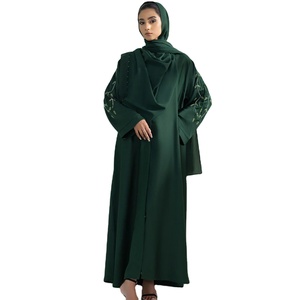 Abaya pour femmes de qualité supérieure, design personnalisé, style turc, tissu doux, couleur unie, respirant, léger, en mousseline de soie/lin/satin - Product Image 3